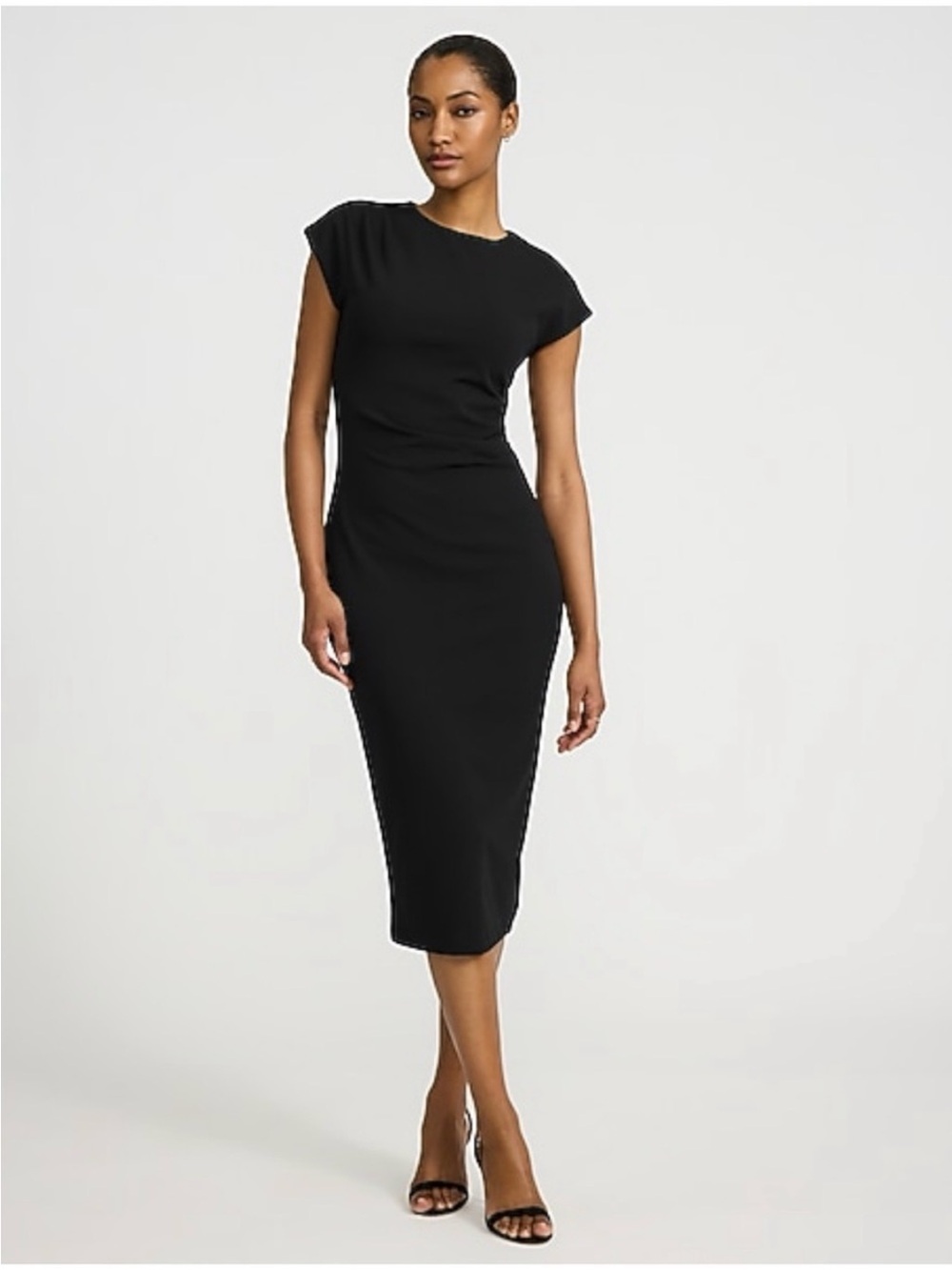 Express High-Neck Sheath Midi Dress Black
